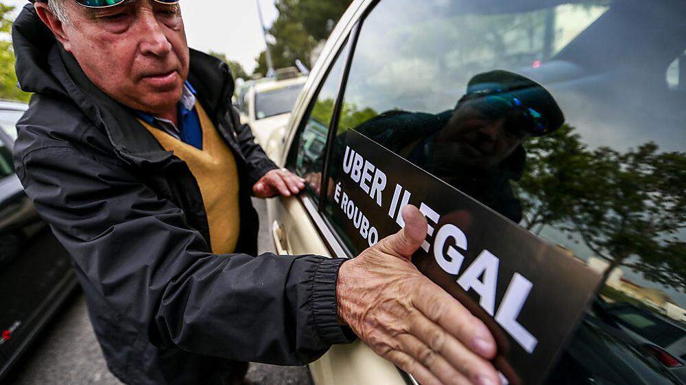 Auch in Portugal demonstrieren Taxler gegen Uber