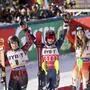 Bestens gelaunt: Lara Colturi, Mikaela Shiffrin und Camille Rast