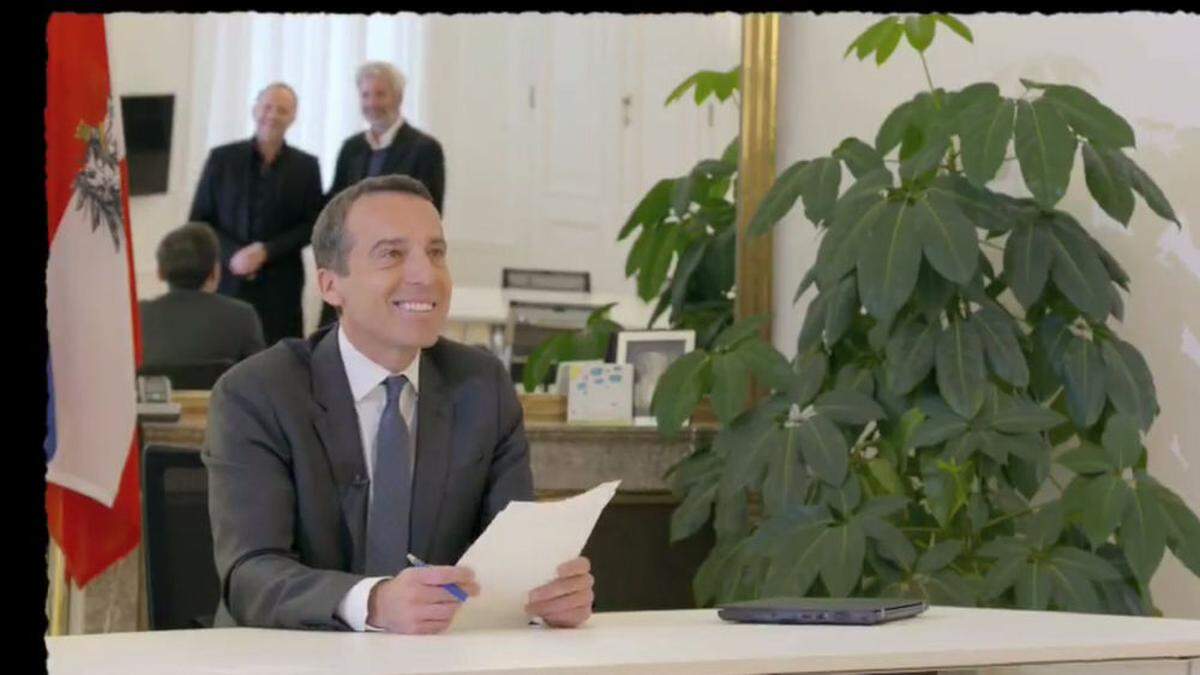 Kurz-Auftritt von Kern bei &quot;Willkommen Österreich&quot;