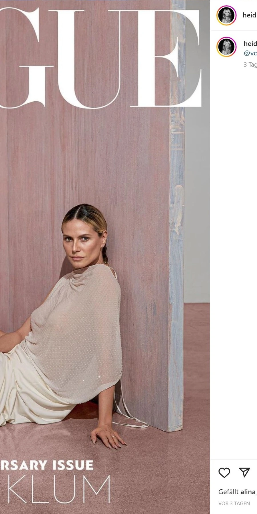 女性情報誌 Vogue Greece April 2023 Heidi Klum Heidi Klum poses for Vogue Greece braless in a sheer top just