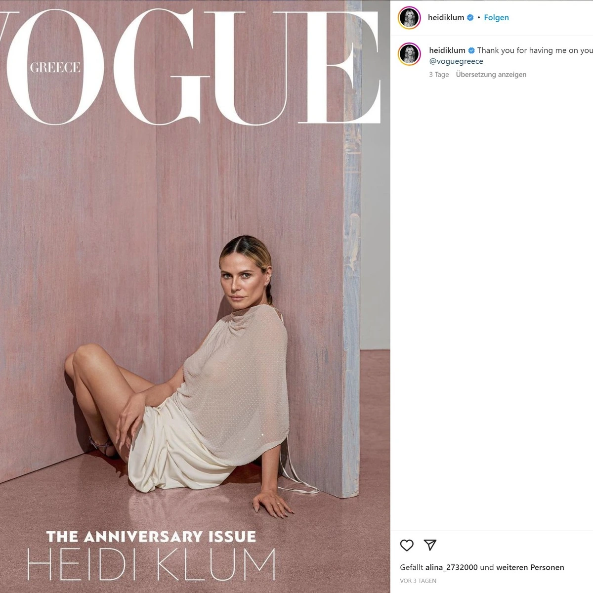 Heidi Klum: Nude bis beige: Cover-Shooting für die griechische Vogue