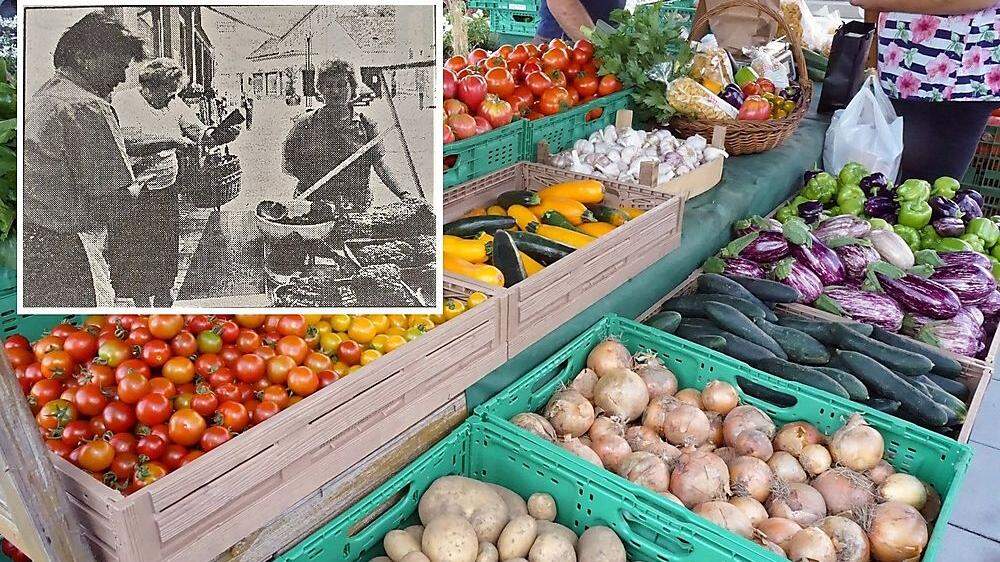 Damals und heute: Der Köflacher Bauernmarkt