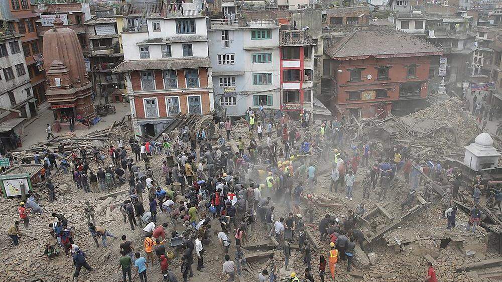 Zerstörungen in der Hauptstadt Kathmandu