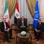 Der iranische Außenminister Abbas Araqchi, Ägyptens Außenminister Badr Abdel-Atti und AEA-Chef Rafael Grossi