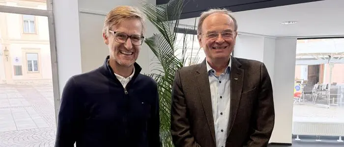 Peter Weichbold (l.) ist seit 1. Februar 2026 Nachfolger von Georg Bliem als Geschäftsführer der Planai Hochwurzen-Bahnen, die auch den Wilden Berg in Mautern unter ihren Fittichen haben