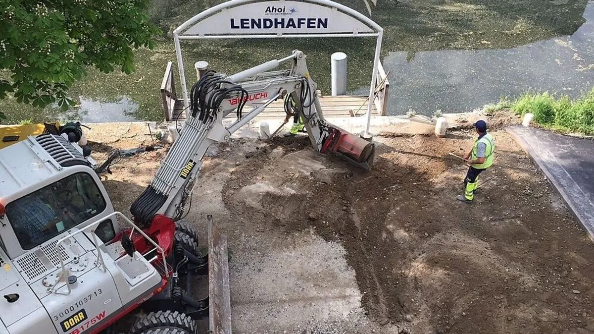 Der Lendhafen ist gerade eine Baustelle