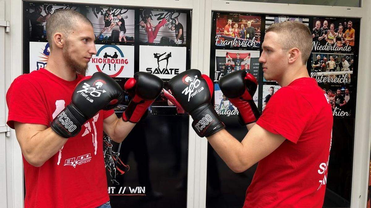 Die Kampfsportler Marco Gerstmann (links) und Dinis Conti