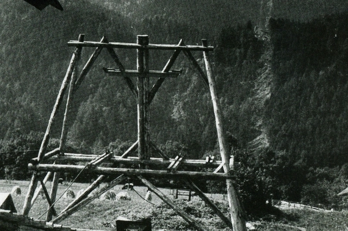 Materialseilbahn für den Bau der Pendelbahn