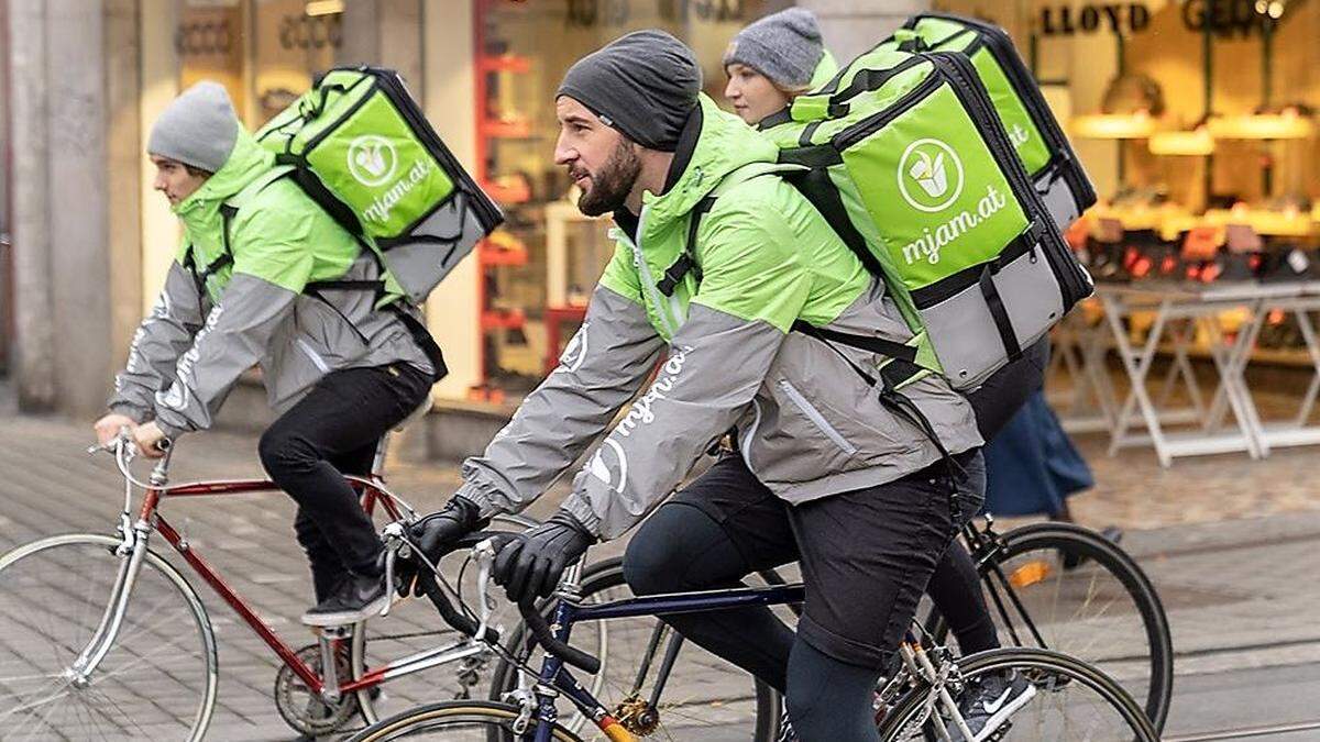 Die Radkellner von Mjam sind nun auch in Klagenfurt unterwegs