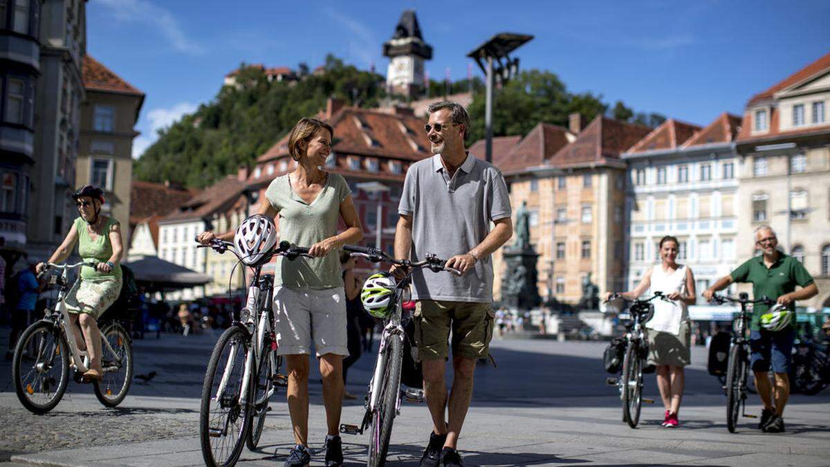 Mehr Radler als sonst wurden im Juli und August in Graz gezählt