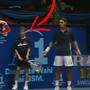 Der 12-jährige Dominik Wlazny und ein verdutzter Roger Federer.