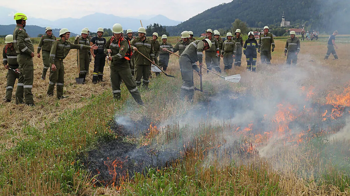 Eine Übung zum Thema Wald- und Wiesenbrand wurde ebenfalls abgehalten