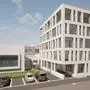 So soll das neue Bürogebäude Mitte 2024 aussehen