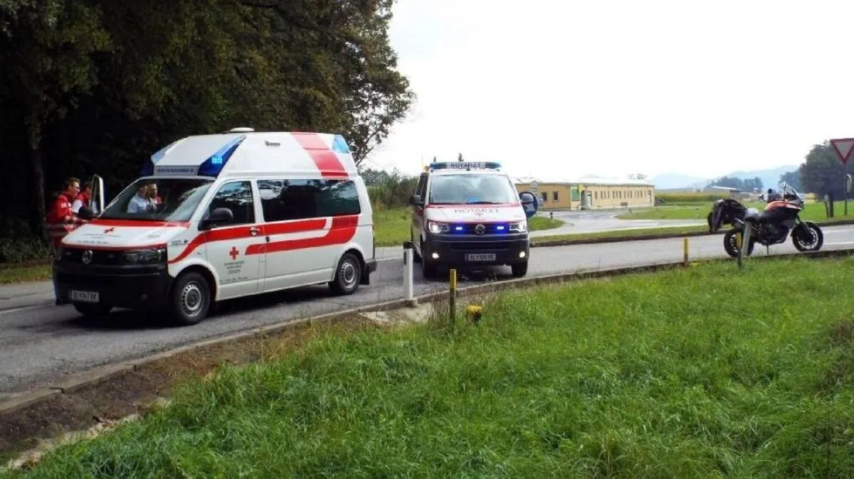 Motorradsturz in Preding