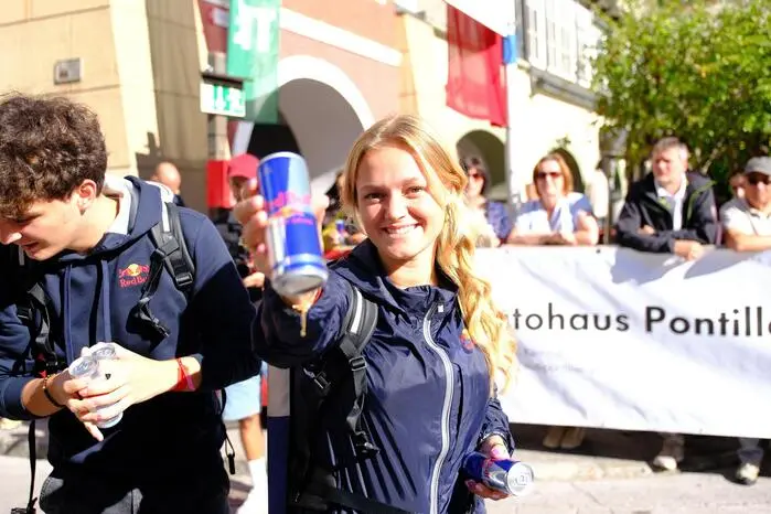 Für die Flüssigkeitsaufnahme sorgte der Hauptsponsor