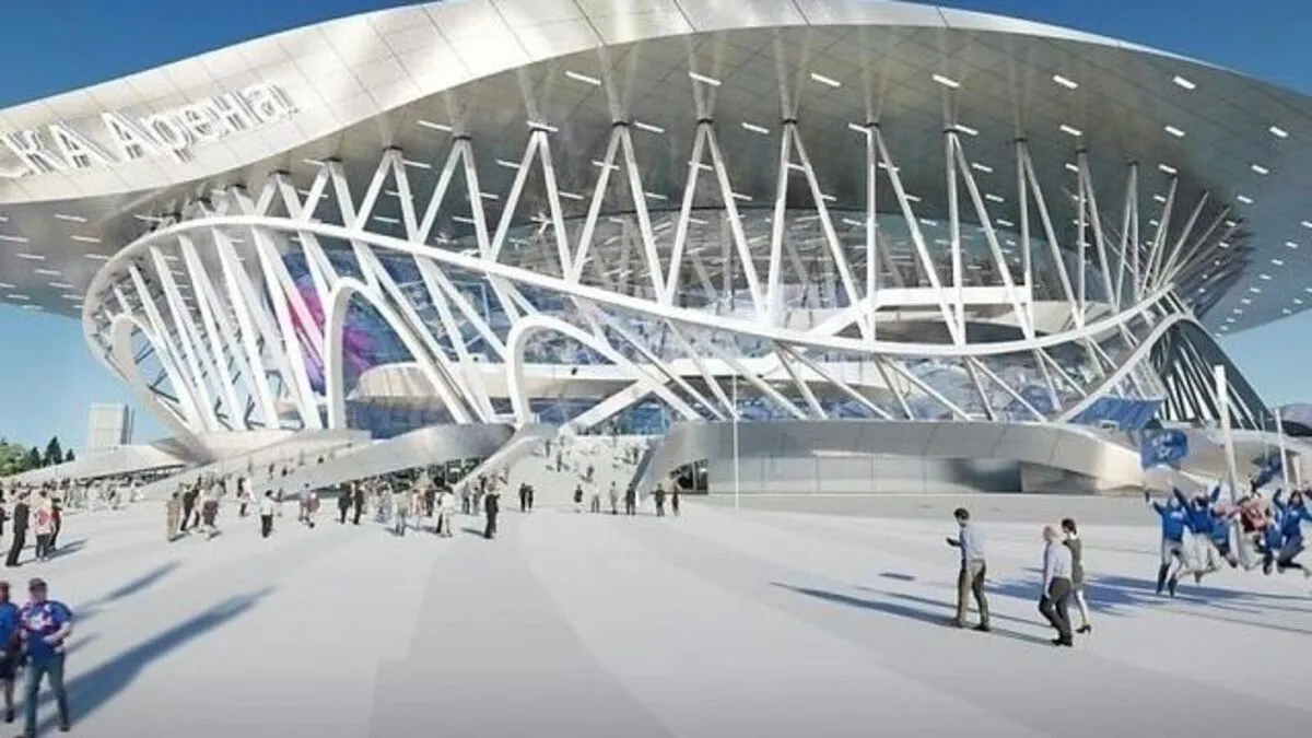 Das von Coop Himmelb(l)au geplante Eishockeystadion in Petersburg