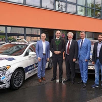 Heinz Mayer CEO, Joanneum Research, Wirtschaftslandesrat Willibald Ehrenhöfer, Jost Bernasch CEO, Virtual Vehicle, TU-Rektor Horst Bischof, Daniel Watzenig CTO, Virtual Vehicle
