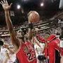 Michael "Air" Jordan nach seinem dritten Titel im Jahr 1993 und vor seinem ersten Rücktritt
