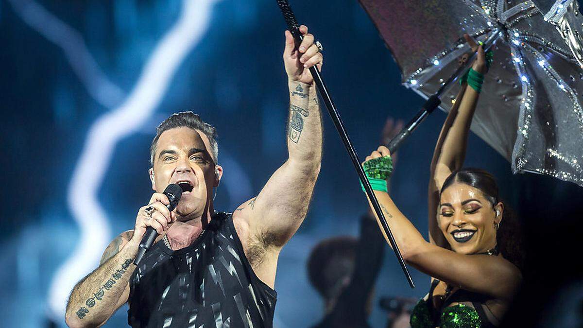 Zeigt Achselhaare: Brite Robbie Williams bei seiner aktuellen Show