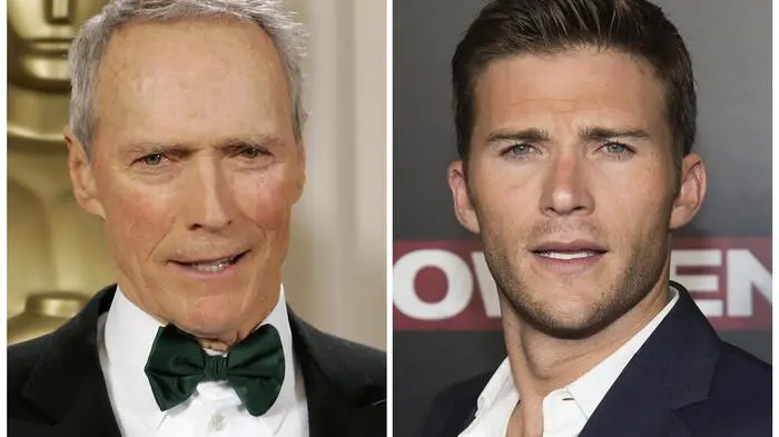 Der US-amerikanische Schauspieler Clint Eastwood (93) und sein Sohn Scott Eastwood (37).