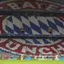 Die Champions-League-Begegnung des FC Bayern gegen Atletic Madrid vor leeren Rängen.