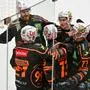 GRAZ,AUSTRIA,27.SEP.24 - ICE HOCKEY - ICE Hockey League, Graz 99ers vs Villacher SV. Image shows the rejoicing of 99ers.
Photo: GEPA pictures/ Avni Retkoceri