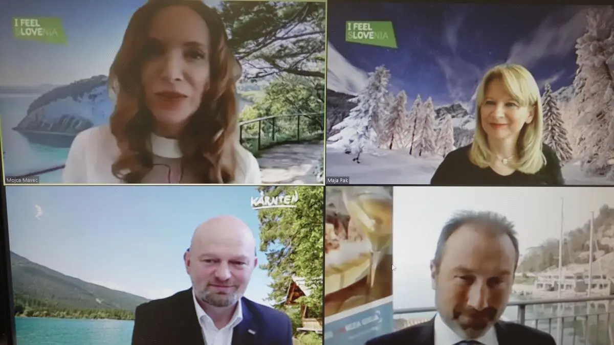 Moderatorin Mojca Mavec, Tourismus-Chefs Maja Pak, Christian Kresse und Lucio Gomiero