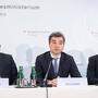 Ministerpräsident und Innenminister Oliver Spasovski (Nordmazedonien), Innenminister Wolfgang Peschorn und Innenminister Bostjan Poklukar (Slowenien) 