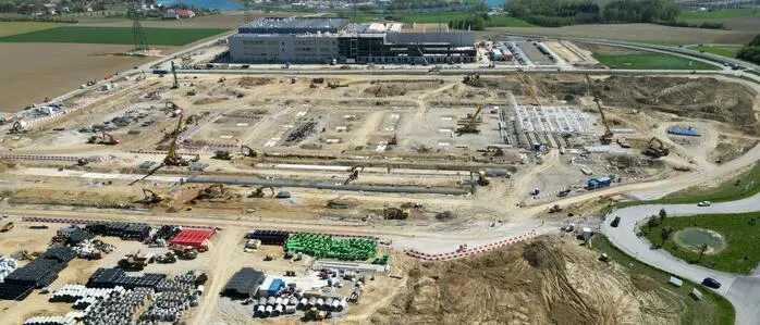Die Baustelle des Google-Rechenzentrums in Kronstorf (aufgenommen am 23. April 2026)