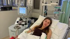 Britta Rieger bei ihrer Stammzellenspende im LKH Graz