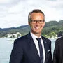 Landesdirektor Ferdinand Bucher, Generaldirektor Ralph Müller im Werzer's Hotel in Pörtschach