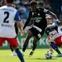 GRAZ,AUSTRIA,19.JUL.25 - SOCCER - ADMIRAL Bundesliga, 1. DFL, 1. Deutsche Bundesliga, SK Sturm Graz vs Hamburger SV, test match. Image shows Tochi Phil Chukwuani (Sturm) and Nicolai Remberg (HSV).
Photo: GEPA pictures/ Hans Oberlaender