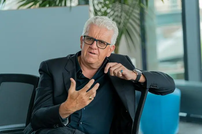 gemacht am 30.03.2022, gemacht von Christof Hütter Fotografie, in Graz, im SMC, Doppelinterview 'Reden wir', f. Gerald Winter-Pölsler; Gerald Gollenz Immobilien- und Vermögenstreuhänder, Fachverband Wirtschaftskammer