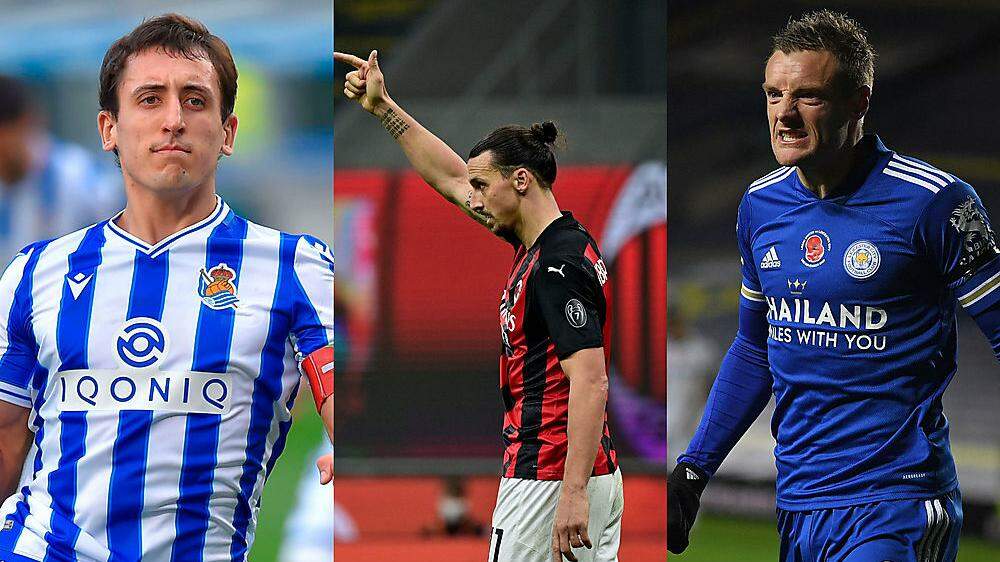 Oyarzabal, Ibrahimovic und Vardy wollen in ihren Ligen die Tabellenführung verteidigen.