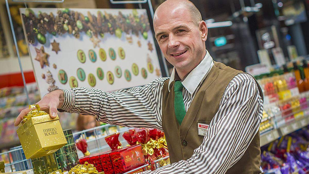 Auch heuer steht Georg Mayrobnig am 24. Dezember im Spar-Markt