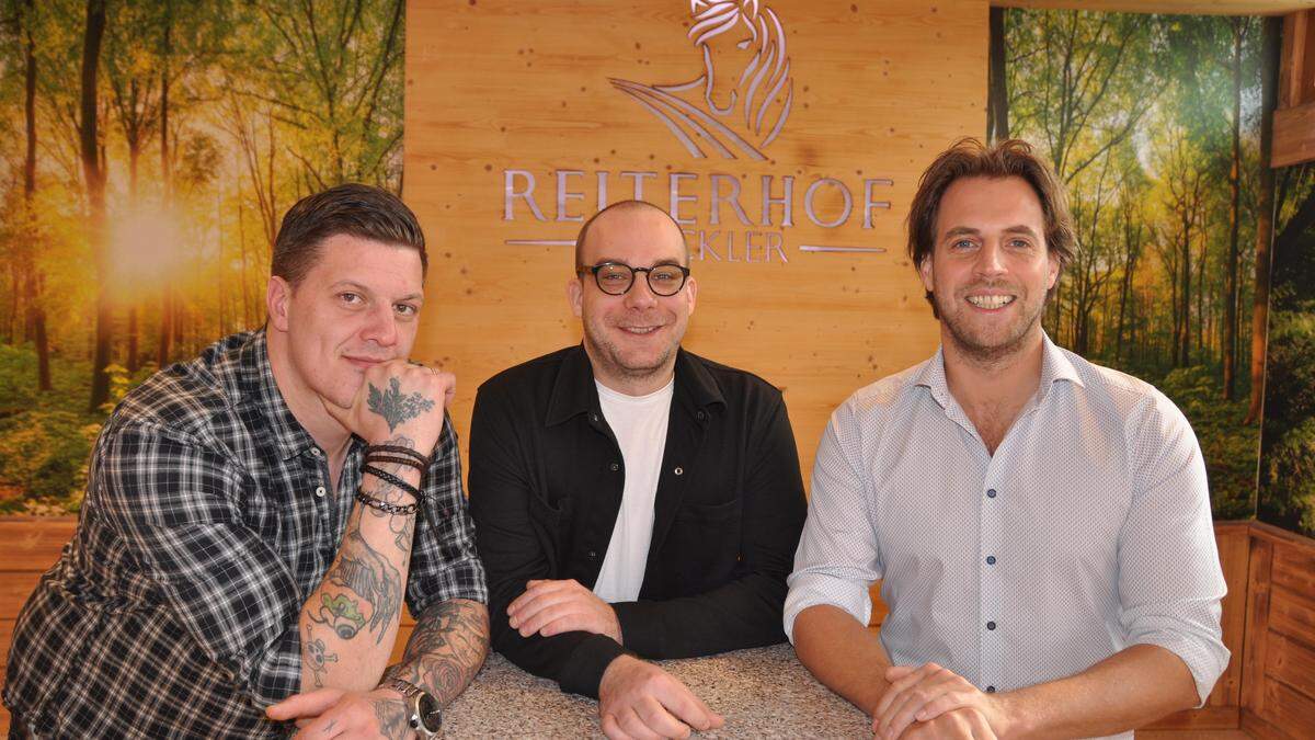 Küchenchef Ralph Kollnitzer, Restaurantleiter Patrick Kranl und Reiterhof-Chef Andreas Stückler (von links)