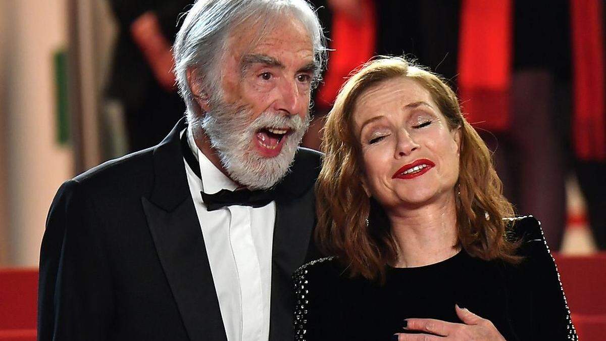 Michael Haneke und &quot;Happy End&quot;-Hauptdarstellerin Isabelle Huppert beim diesjährigen Filmfestival in Cannes