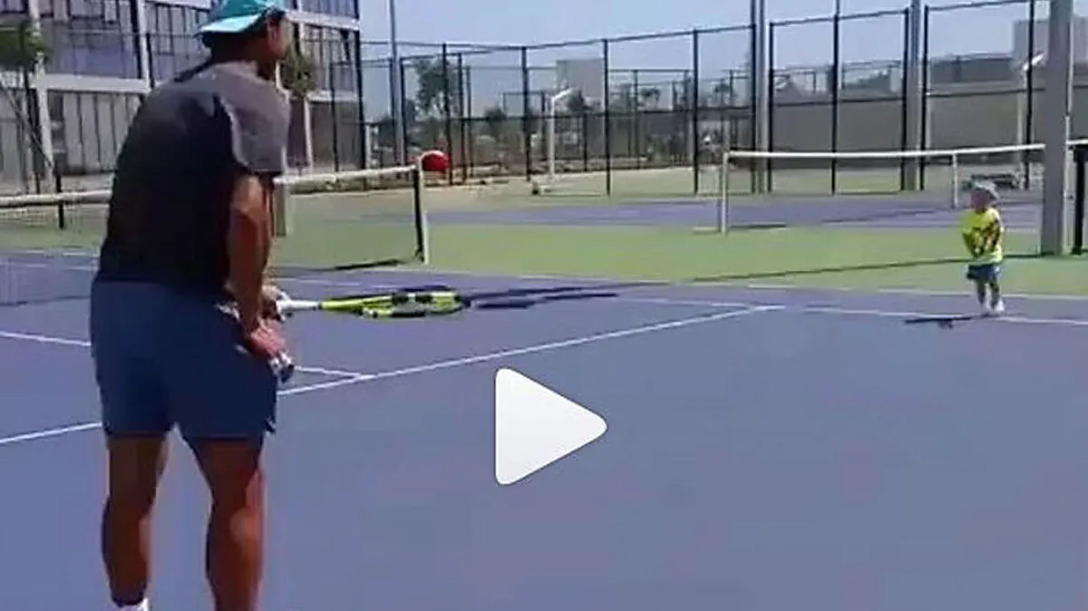Nadal mit jungem Fan