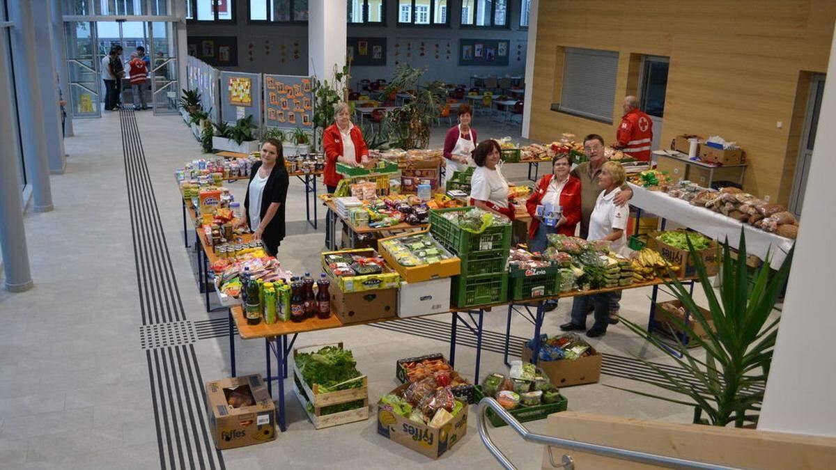 Die Tafel wird vom Roten Kreuz in ganz Österreich organisiert, hier ein Bild aus Völkermarkt