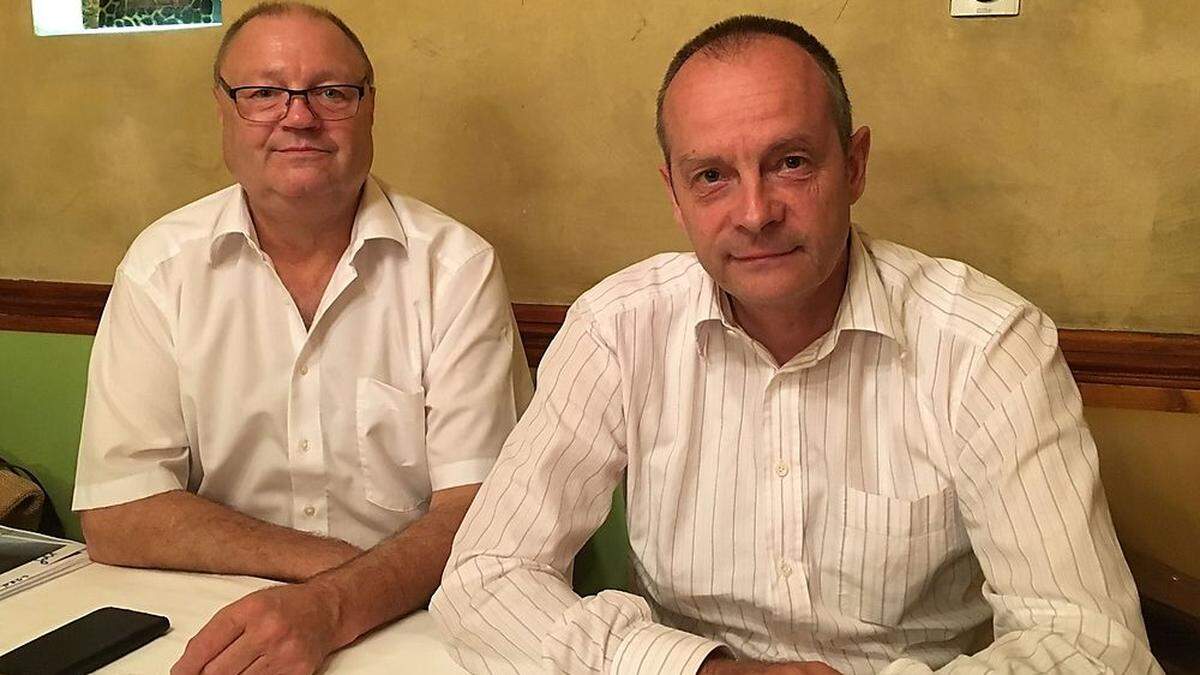 Alfred Herler und Werner Murgg (beide KPÖ) klagen für Mieter