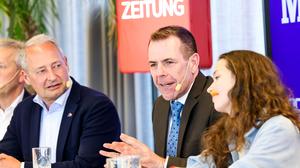Elefantenrunde im Styria Media Center: Andreas Schieder (SPÖ), Harald Vilimsky (FPÖ), Lena Schilling (Grüne) 