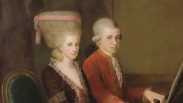 Wolfgang Amadeus Mozart und seine Schwester Maria Anna Nannerl um 1780