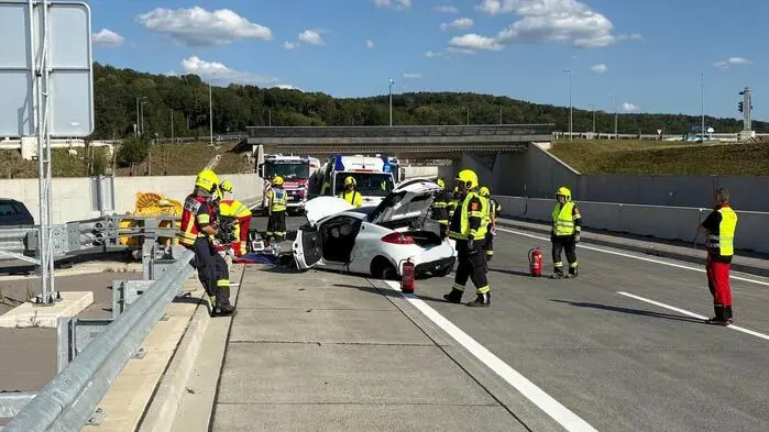 Beim Knoten Rudersdorf West auf der S7 Fürstenfelder Schnellstraße ereignete sich der schwere Verkehrsunfall