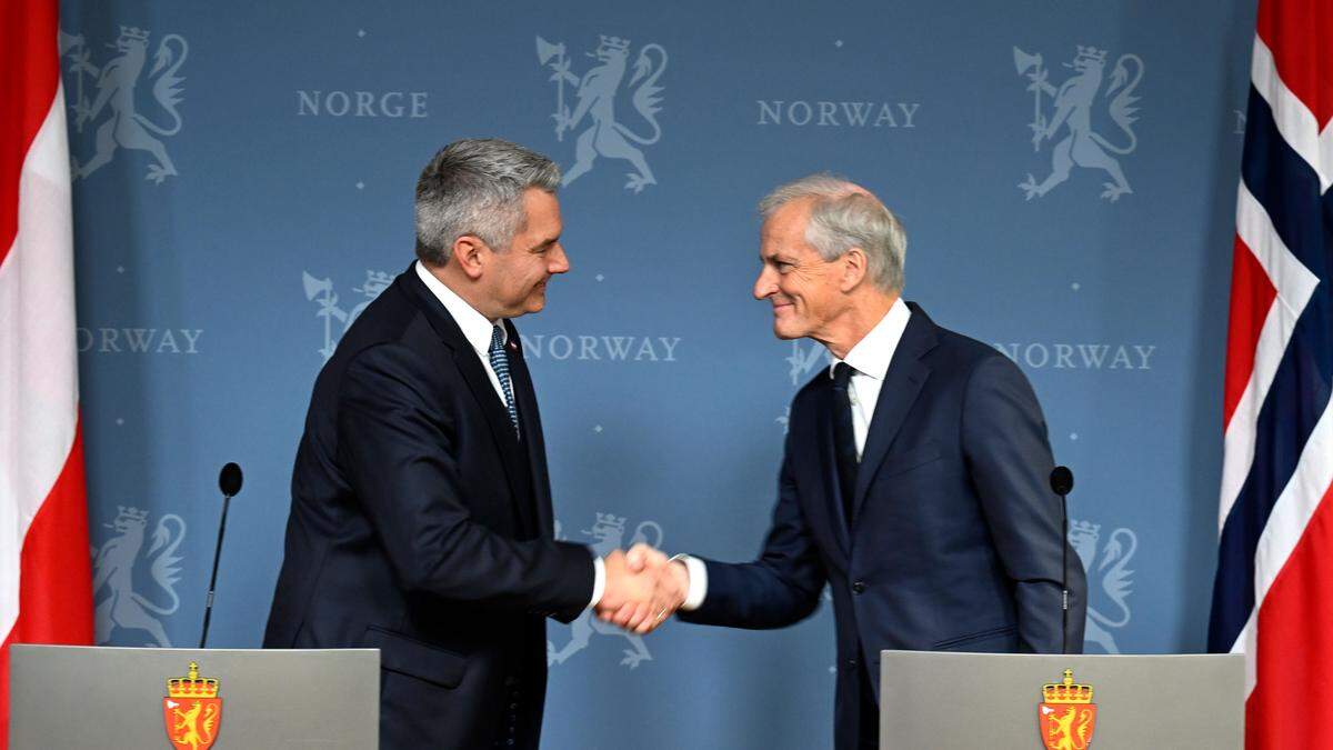 Bundeskanzler Karl Nehammer (ÖVP) traf in Oslo Norwegens Premier Jonas Gahr Støre 