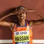 Netherlands' Sifan Hassan reacts after winning the Women's 1500m final at the 2019 IAAF Athletics World Championships at the Khalifa International stadium in Doha on October 5, 2019. (Photo by Antonin THUILLIER / AFP)