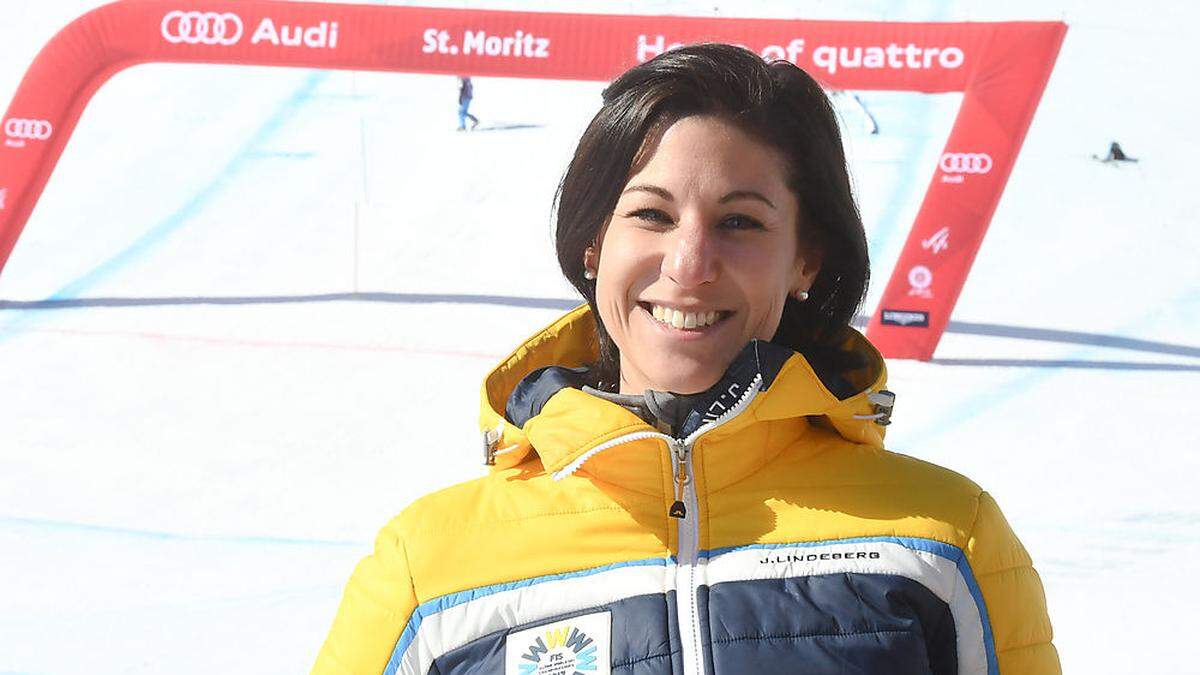 Sabine Mlekusch aus Bad Bleiberg sorgt dafür, dass jedes Geschäft in St. Moritz die WM präsentiert