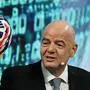 FIFA President Gianni Infantino speaks during the FII Priority Summit in Miami Beach, Florida, on February 20, 2025. FII Priority Summits are hosted by the Future Investment Initiative (FII) Institute. (Photo by Chandan Khanna / AFP)