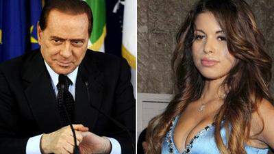 Berlusconi (l.) mit dem Partygirl Ruby (r.)