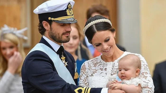 Das Prinzenpaar Carl Philip und Sofia bei der Taufe des kleines Alexanders im September 2016