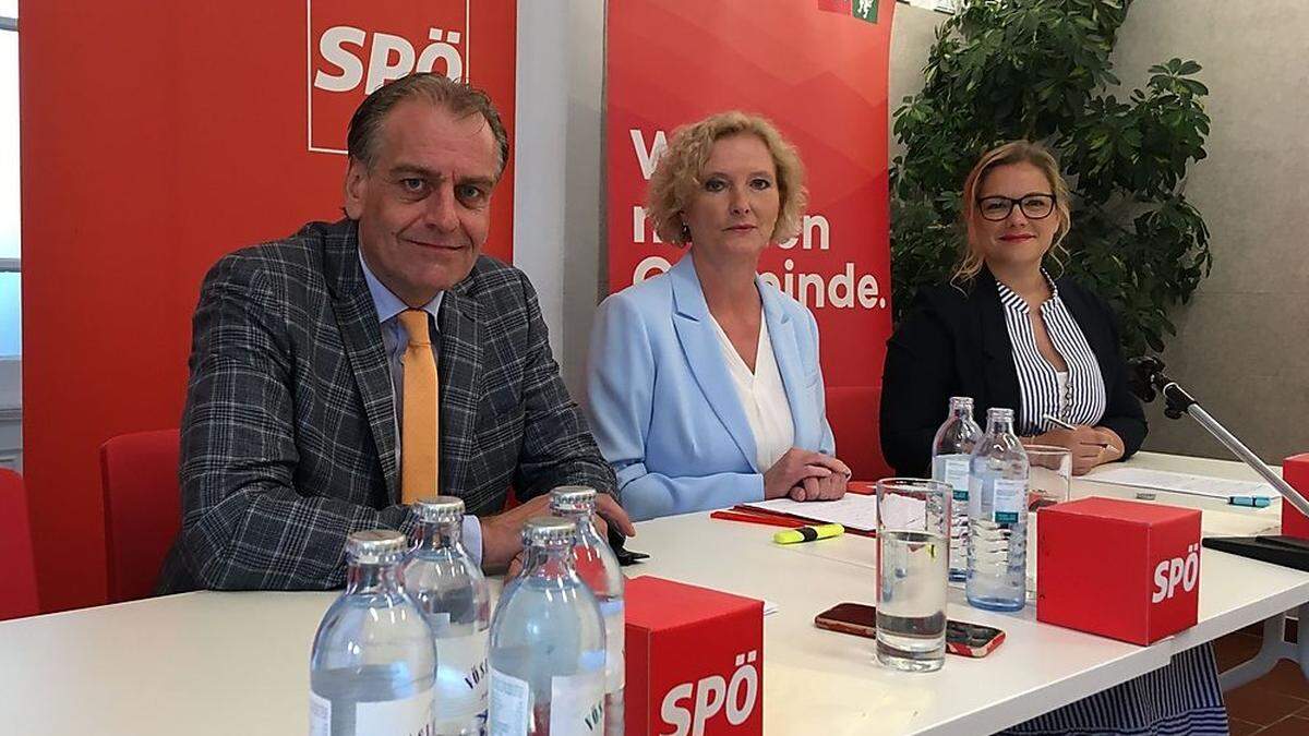 Andreas Kollross, Karin Greiner und Daniela Schlüsselberger 